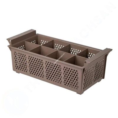 Rack dao muỗng nĩa đũa 8 ngăn màu nâu