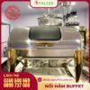 Nồi Hâm Buffet Chữ Nhật Chân Đúc - Mạ Vàng