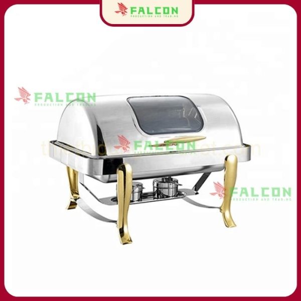 Nồi Hâm Buffet Chữ Nhật Chân Đúc - Mạ Vàng Falcon