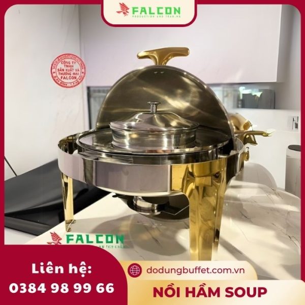 NỒI HÂM SOUP TRÒN CHÂN MẠ VÀNG