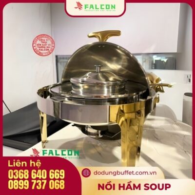 NỒI HÂM SOUP TRÒN CHÂN MẠ VÀNG