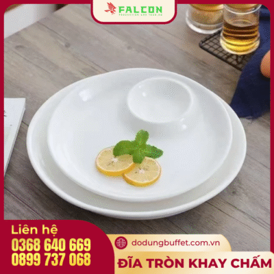 Đĩa tròn khay chấm _ Phụ kiện tiêu chuẩn buffet