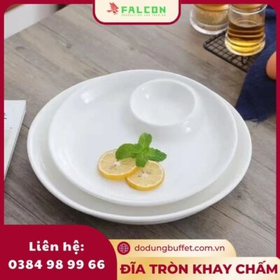 Đĩa Tròn Khay Chấm Falcon