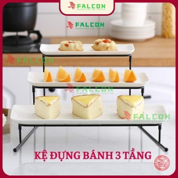 Khay kệ đựng bánh 3 tầng