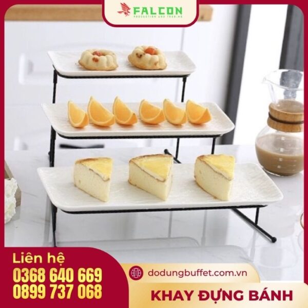 Khay kệ đựng bánh 3 tầng