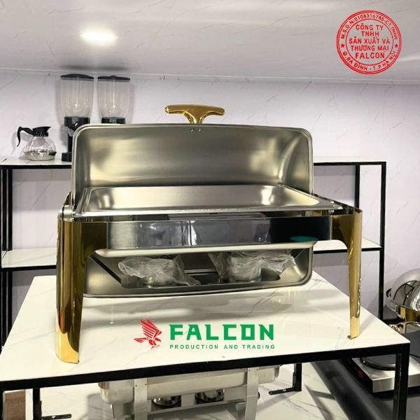 nồi hâm buffet 1 ngăn chân mạ vàng
