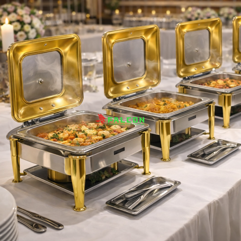 Nồi hâm buffet hình vuông dùng cho tiệc