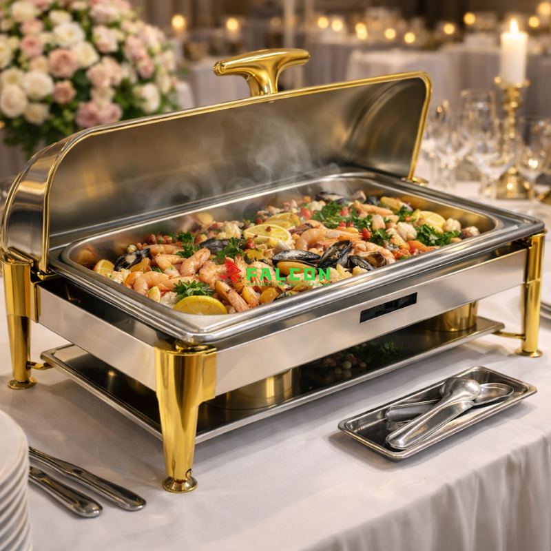 Mẫu nồi hâm nóng buffet hình chữ nhật